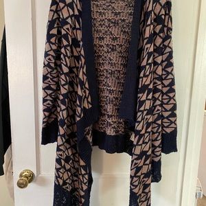 Navy and pink long cardigan